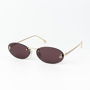 Fendi FIRST CRYSTAL Men Sunglasses Gold Violet Oval FE4075US 30Y AUTHENTIC